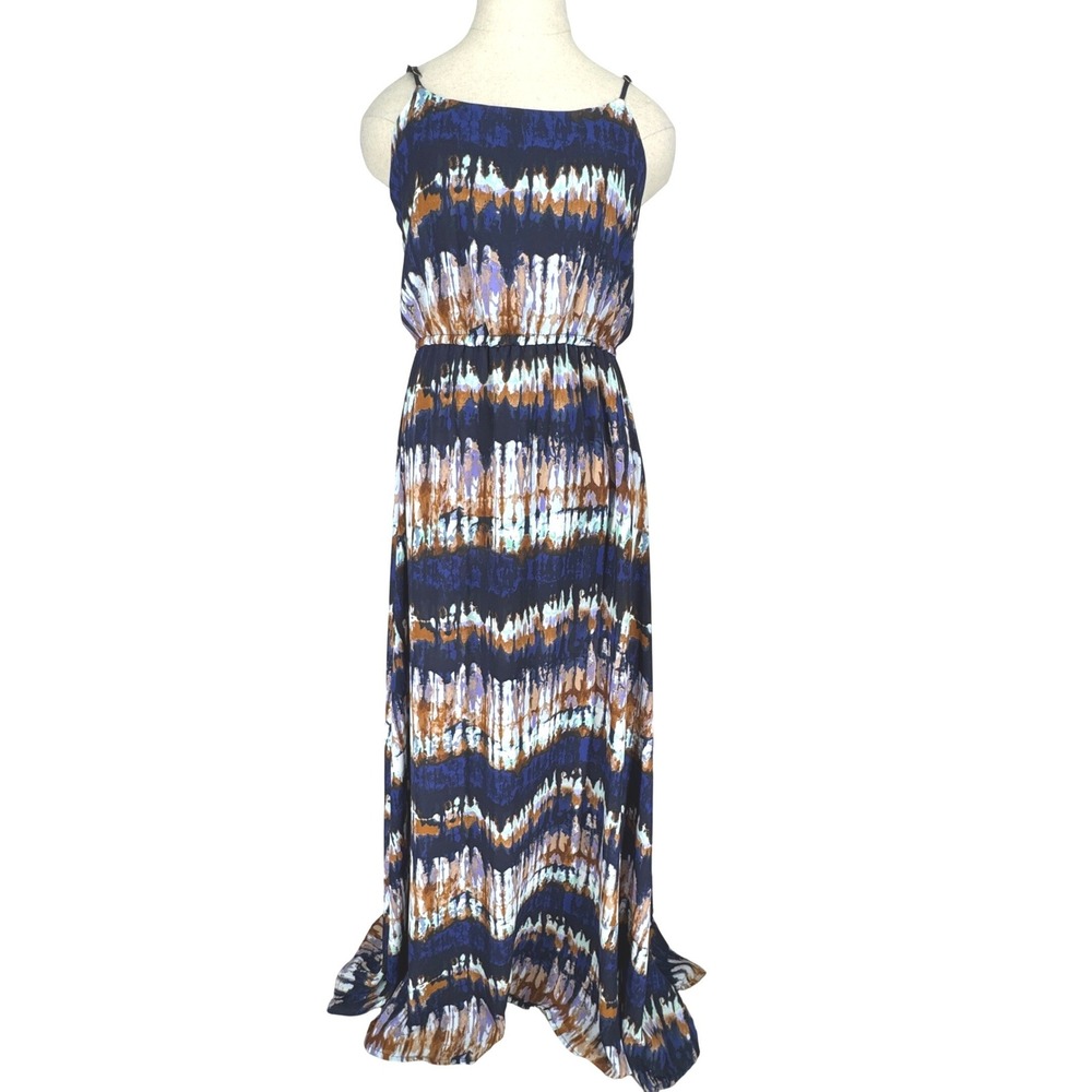 Giani Bini Tie Dye Boho Maxi Dress Back Bow Event Wedding Guest Resortwear Indie